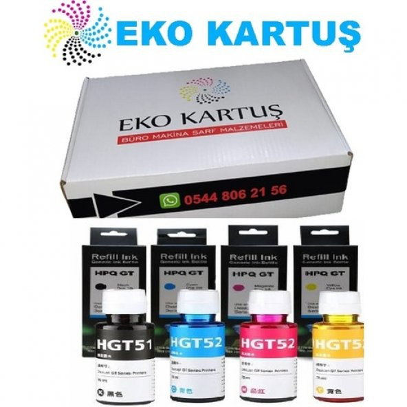 Eko Kartuş Hp 2ND32A 4 Renk (GT51XL GT52XL) 90ML Muadil Mürekkep, ürün görseli 1