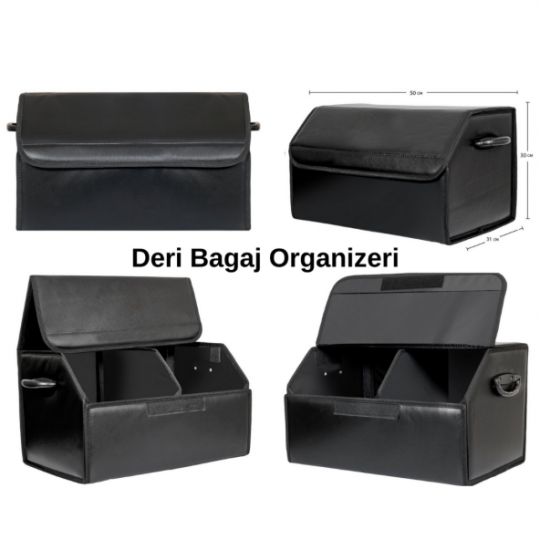 Oto Bagaj Organizeri Deri Bagaj Kutu Çanta 50x31x30 CM ürün görseli 1
