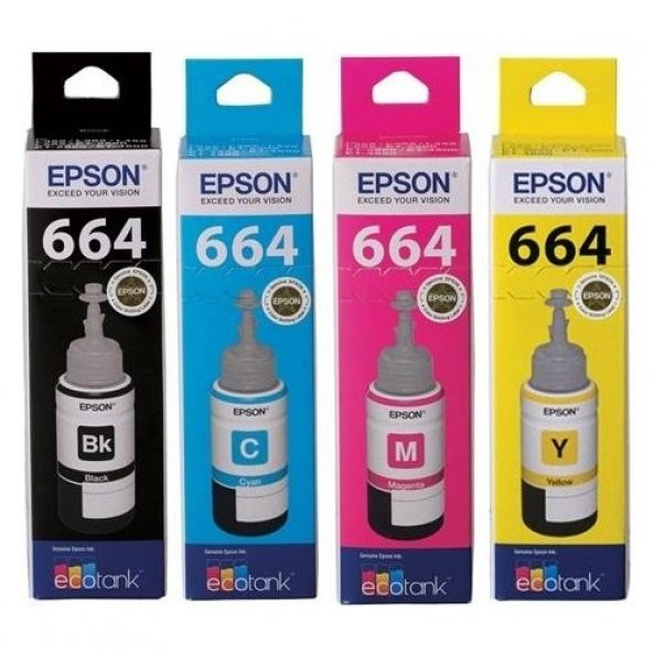 Eko Kartuş Epson Ecotank L555 (T664) Takım Muadil Mürekkep ürün görseli 1