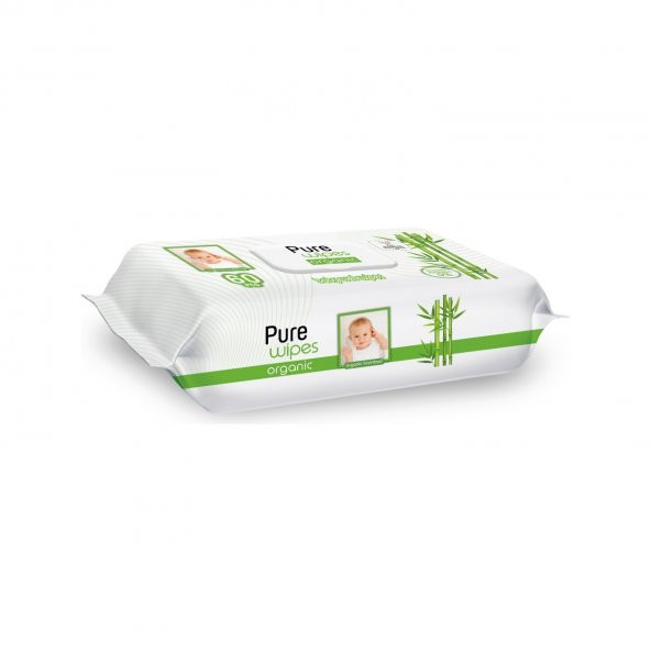 Pure Wipes Organik Bambu Islak Havlu Mendil 60x3 180 Yaprak ürün görseli 1