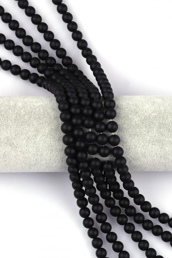 Mat Oniks Doğal Taş Dizi 8 mm Küre Kesim ürün görseli 1