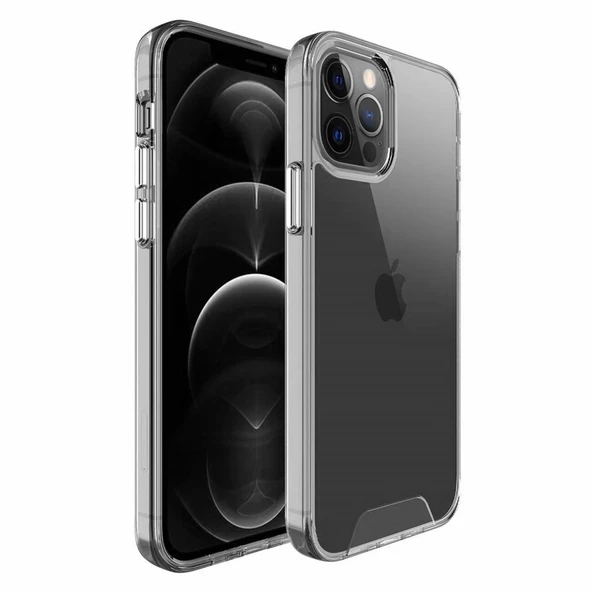 iPhone 12 Pro Max Kılıf Space Seri Lux Silikon Şeffaf Kapak ürün görseli 1