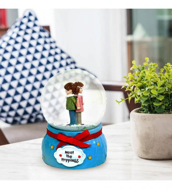 Romantik Sevgili Işıklı Kar Küresi 65cc ürün görseli 1
