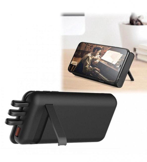 Vantuzlu Wireless Siyah Powerbank 10,000 mAh HK2463 ürün görseli 1