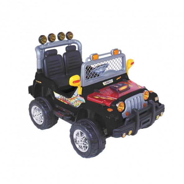 Aliş Mega 2 Kişilik 12 Volt Uzaktan Kumandalı Akülü Jeep Siyah ürün görseli 1