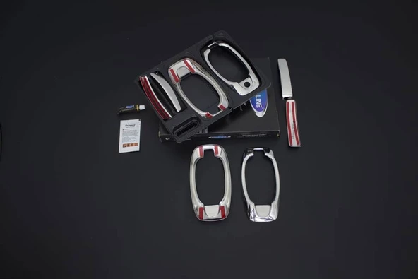 OMSA Citroen Nemo Krom Kapı Kolu 4 Kapı 8 Parça Set 2007-2016 Arası - Resim 2