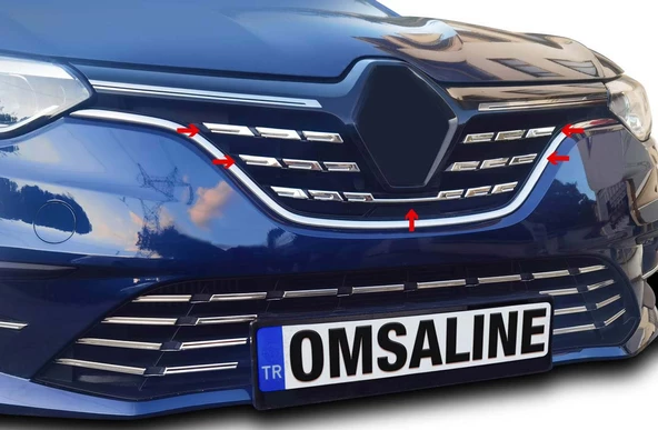 OMSA Renault Megane 4 Sedan Krom Ön Panjur 5 Parça 2021 ve Sonrası ürün görseli 1