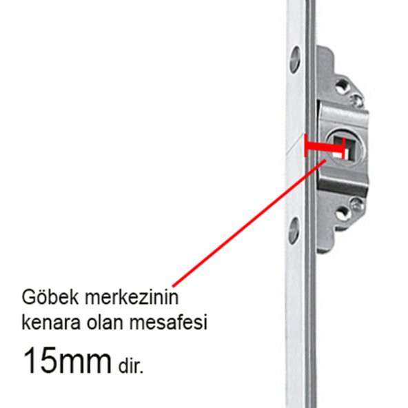 Aletçantam Pvc Pimapen İspanyolet Balkon Kapı Kilidi - 180cm - Resim 2