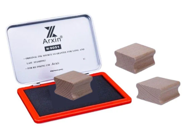 Ahşap Küp Mühür 30x30 Oluklu Blok Kayın Ağacı ürün görseli 1