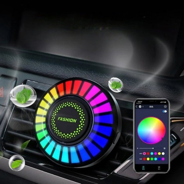 newnet 24 Led Rgb Araç Ledi Ekolayzer 170 Renk Şarjlı Müziğe Sese Duyarlı Torpido Ledi Bluetoothlu Parfümlü ürün görseli 1