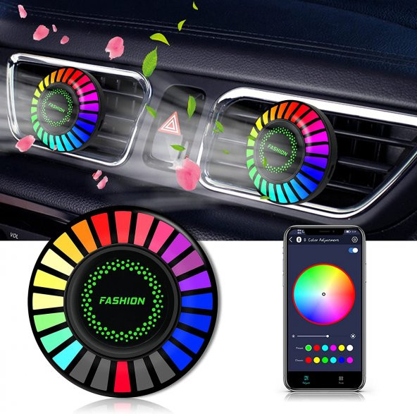 gaman 2li 24 Ledli 170 Renk Modlu Bluetooth Özellikli Araç Kokulu Aroma Difüzörlü Ekolayzer Ritim Işığı ürün görseli 1