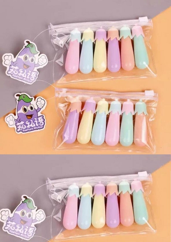 gaman Mini Fosforlu Kalem 18li Poşetli Patlıcan Kilitli Paket ürün görseli 1