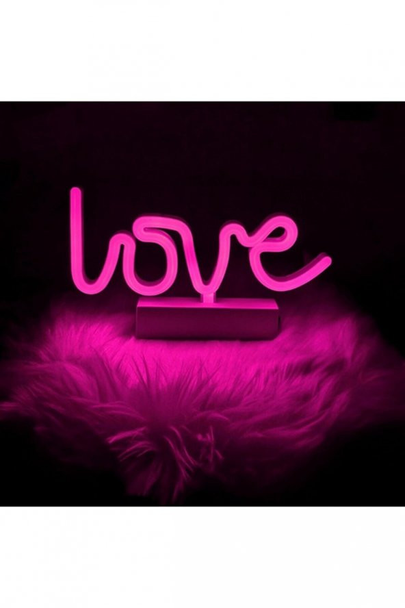 gaman Love (Aşk) Temalı Dekoratif Led Pembe Renk Aydınlatma Sevgiliye Romantik Hediye ürün görseli 1