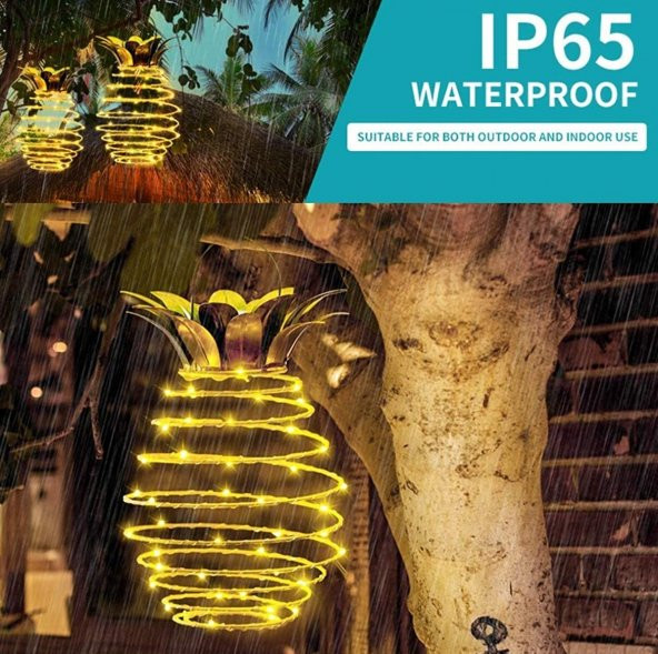 gaman Dekoratif Ananas Görünümlü Güneş Enerjili Peri Led ışıklı Lamba IP65 ürün görseli 1