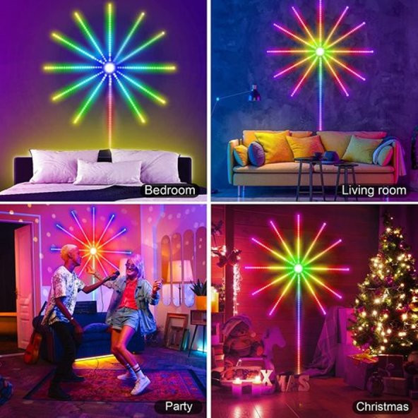 gaman Yeni Nesil Şık 115CM Çaplı RGB Yıldız Kayar Led Işık 5V USB Girişli Animasyonlu RGB Sese Duyarlı ürün görseli 1