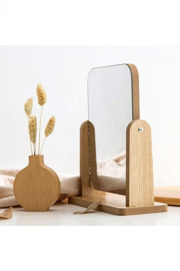 gaman Makyaj Aynası Ahşap Masa Aynası Ayarlanabilir Makeup Mirror ürün görseli 1