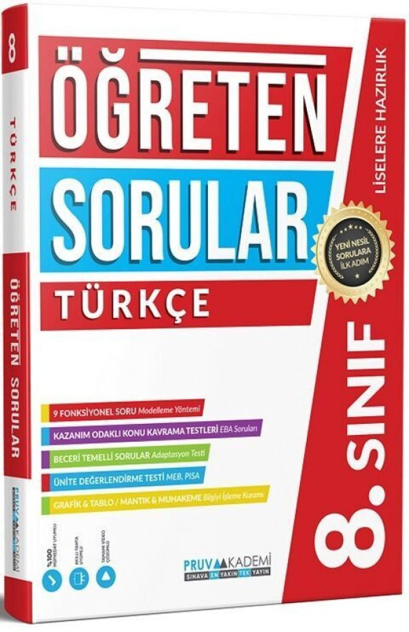 Pruva Akademi 8. Sınıf Türkçe Öğreten Soru Bankası ürün görseli 1