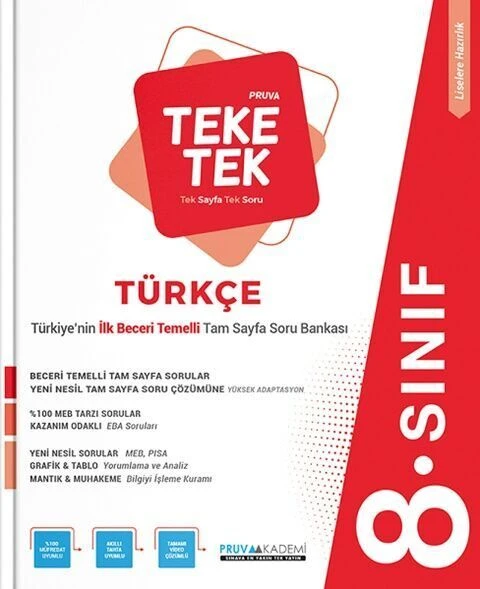 Pruva Akademi 8. Sınıf Türkçe Teke Tek Soru Bankası ürün görseli 1