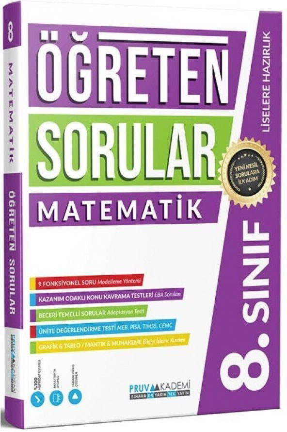 Pruva Akademi 8. Sınıf Matematik Öğreten Soru Bankası ürün görseli 1