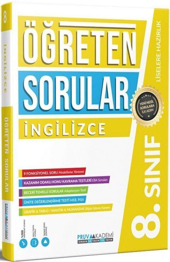 Pruva Akademi 8. Sınıf İngilizce Öğreten Soru Bankası ürün görseli 1