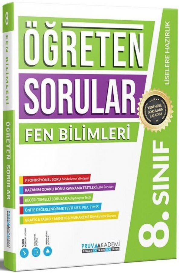 Pruva Akademi 8. Sınıf Fen Bilimleri Öğreten Soru Bankası ürün görseli 1