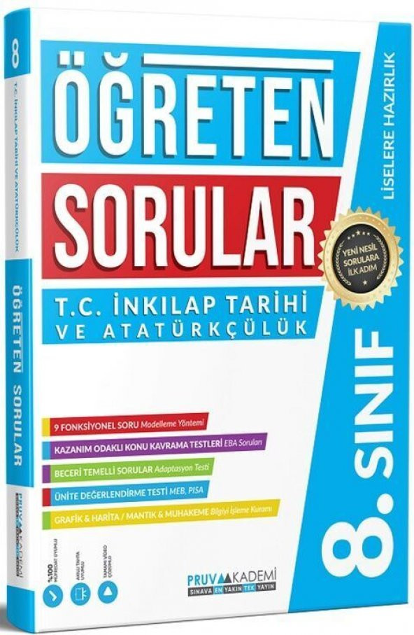 Pruva Akademi 8. Sınıf T.C. İnkılap Tarihi ve Atatürkçülük Öğreten Soru Bankası ürün görseli 1