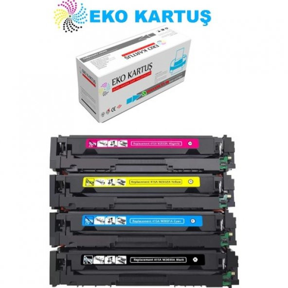 Eko Kartuş Hp Color Laserjet Pro M454DW (CF415-W2030A) -CRG055 Set (Chipsiz) Muadil Toner ürün görseli 1