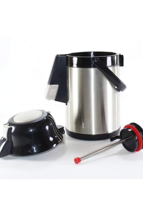 Cooker 2,5 lt. çelik termos pompalı - çay termosu syh ürün görseli 1