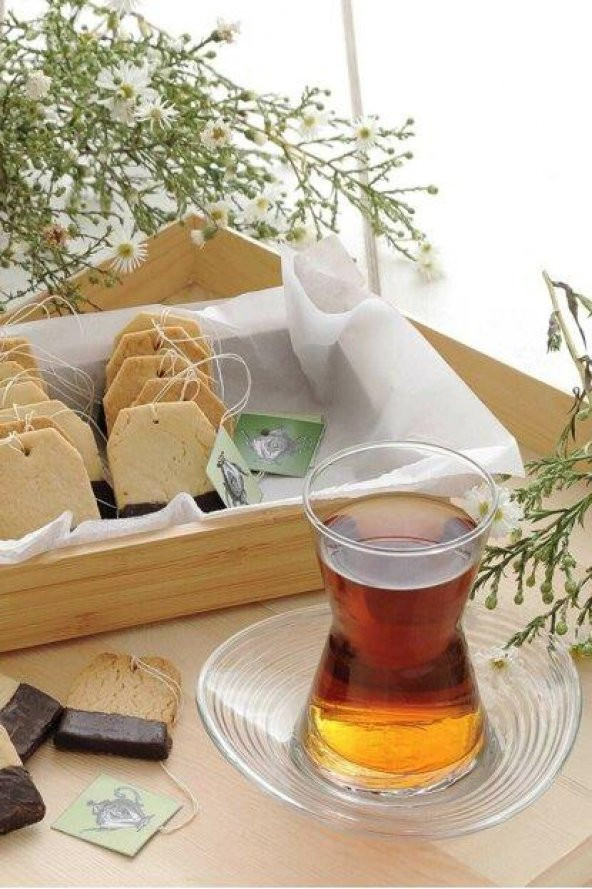 Lav derin çay seti takımı- çay bardağı - çay tabağı seti 24 prç.12 kişilik ürün görseli 1