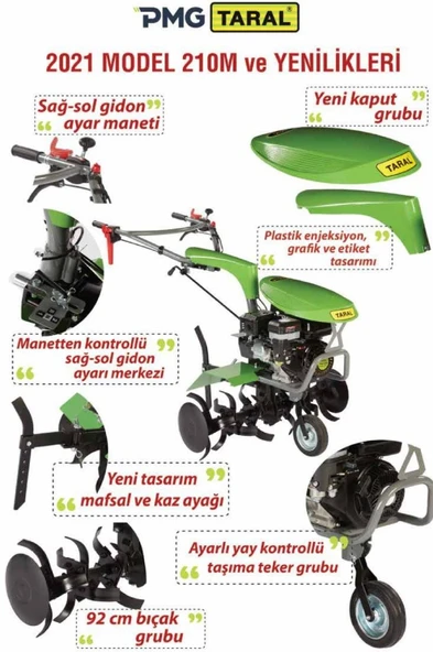 Taral 210M PMG168FB Benzinli Çapa Makinası - Resim 2