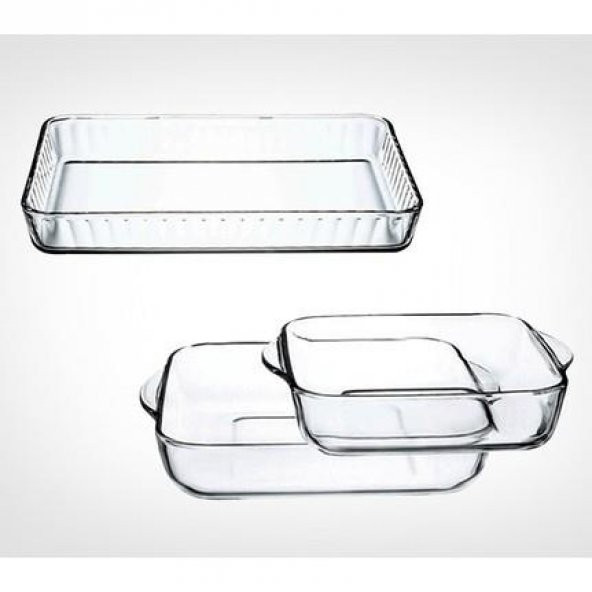 Paşabahçe borcam fırın tepsisi - 3 lü borcam set ürün görseli 1