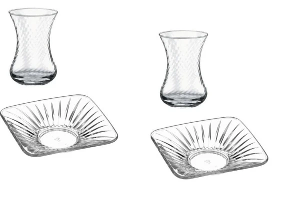Paşabahçe ince belli gravürlü çay seti takımı 12 prç. ürün görseli 1