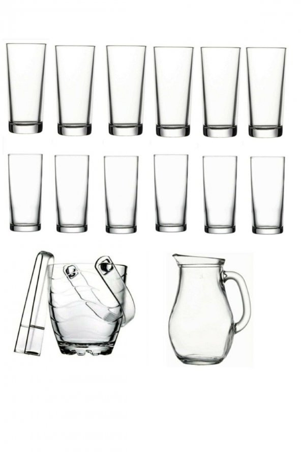 Paşabahçe rakı bardak ve 15 prç. rakı bardağı ve buz kovası seti ürün görseli 1
