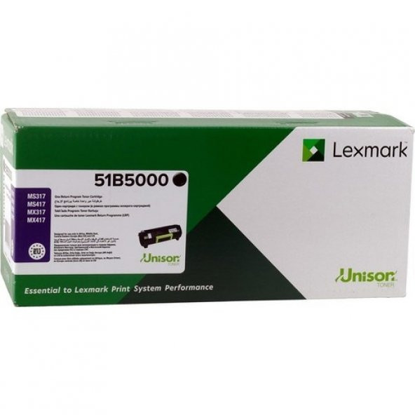 Lexmark MS317-MX317-MS417-MX417 SİYAH TONER (51B5000) ürün görseli 1