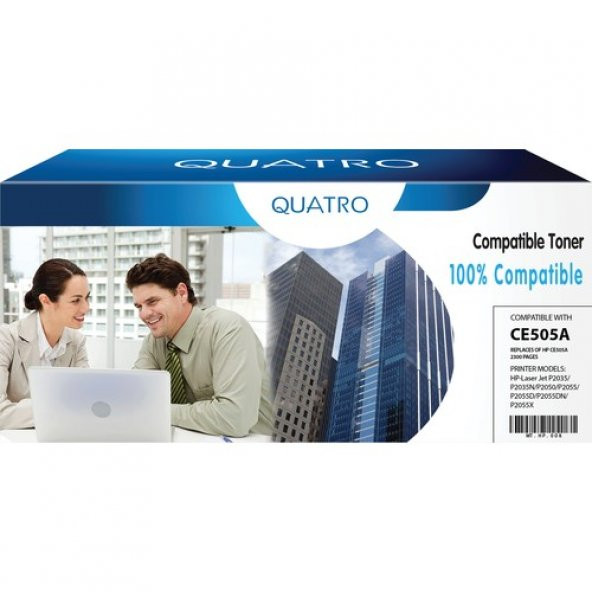 Quatro Toner Hp 505A 280A Canon 719 416 2700 Sayfa Siyah ürün görseli 1