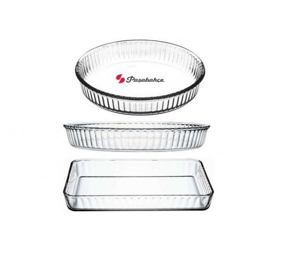 Paşabahçe borcam fırın tepsisi - 3 lü borcam set ürün görseli 1