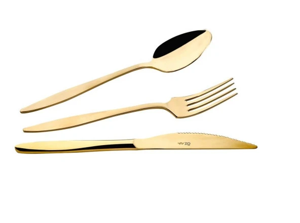 Özlife ela gold titanyum 36 prç. çatal kaşık bıçak takımı seti ürün görseli 1