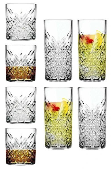 Paşabahçe timeless 8 li viski kokteyl bardak - keyf bardağı seti 52790-52800 ürün görseli 1