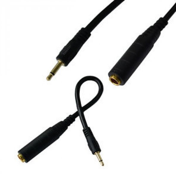 3.5 mm Mono Erkek - 6.3 mm Dişi Çevirici Kablo 30 cm ürün görseli 1