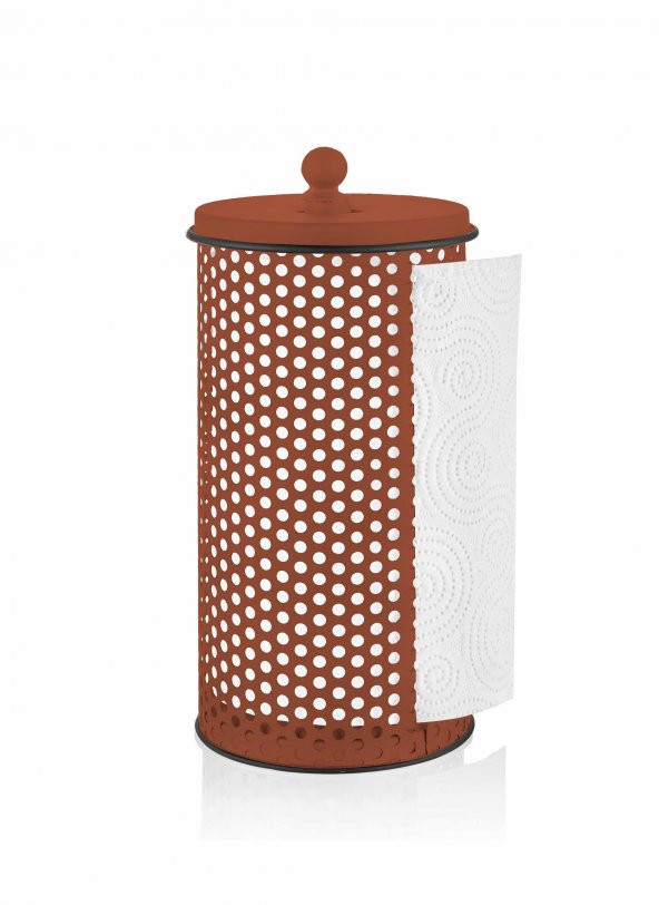 The mia metal dik havluluk - kağıt havluluk peçetelik 30cm.kiremit renk ürün görseli 1