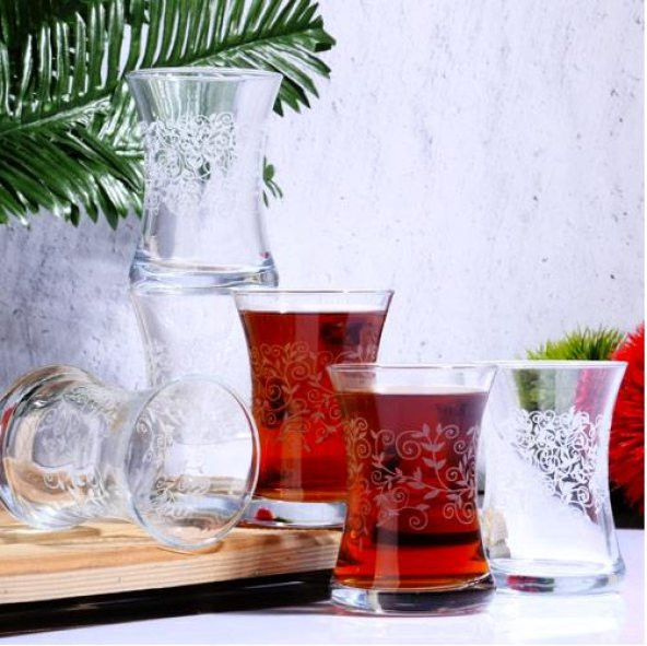 Twiner işlemeli çay bardağı - 6 lı çay bardak ürün görseli 1
