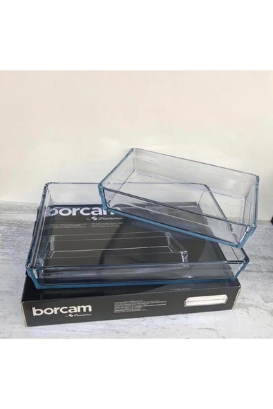 Paşabahçe premium borcam seti - 2 li dikdörtgen borcam takımı özel seri ürün görseli 1