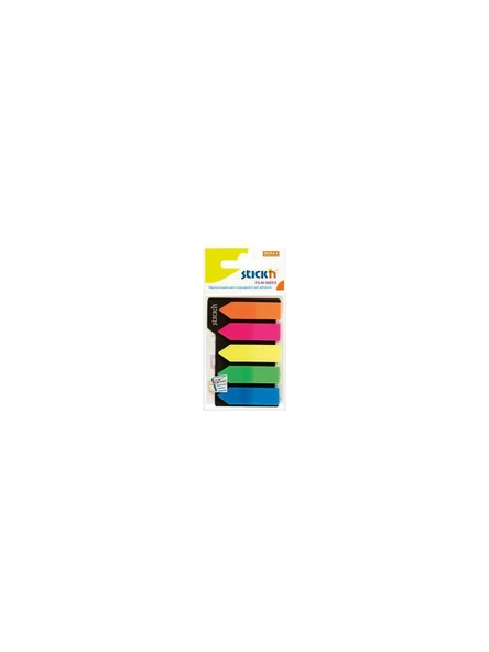 Stickn 45x12 Neon 5 Renk Ok Şekilli Film Ayraç 25 Yaprak ürün görseli 1
