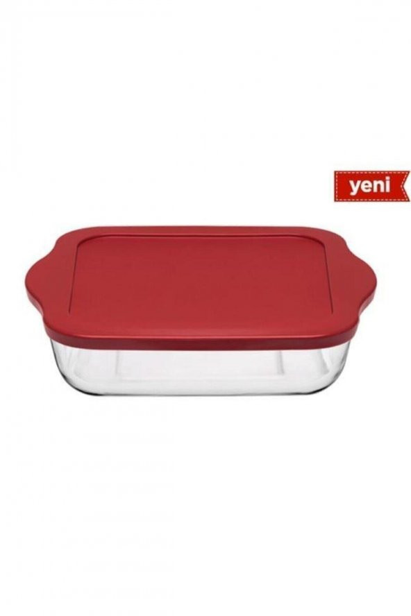 Paşabahçe borcam 59024 kare büyük borcam tepsi plastik kapaklı ürün görseli 1