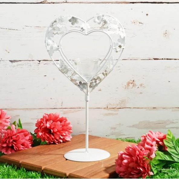 Ksv ferforje tekli ayaklı şamdan- dekoratif mumluk 34cm. ürün görseli 1