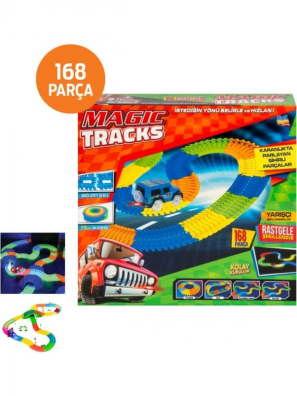 Magic Tracks Hareketli Raylar 168 Parça Oyuncak Araba Setleri - Resim 3