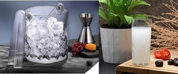 Paşabahçe timeless rakı bardak - buz kovalı rakı bardağı seti 6 prç. ürün görseli 1