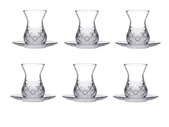 Paşabahçe Timeless Kesme Kristal Çay Bardağı Seti Takımı - 12 Parça Çay Seti 96992 ürün görseli 1