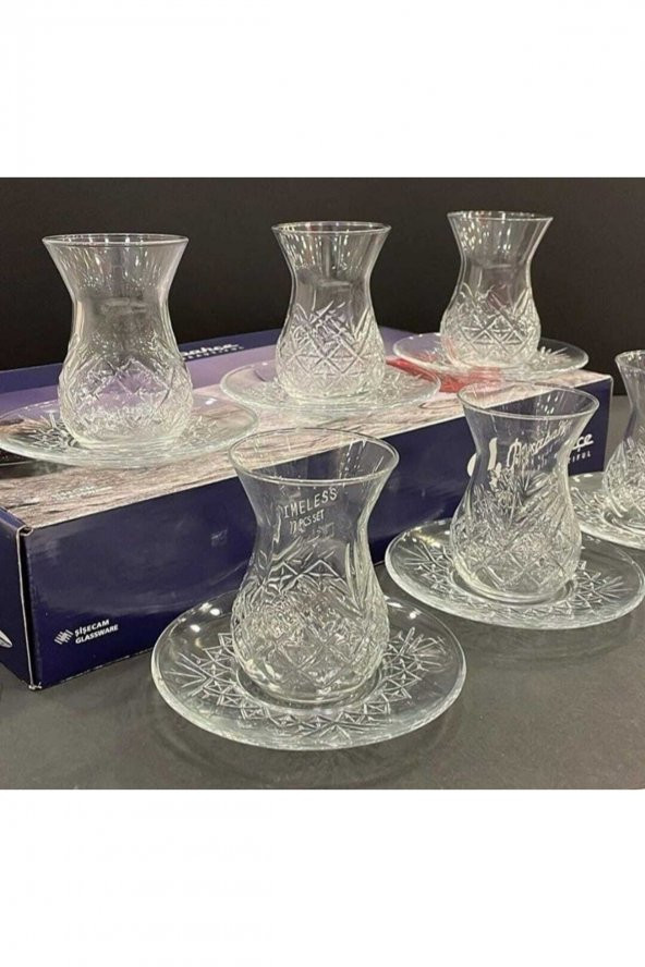 Paşabahçe timeless kesme kristal çay bardağı seti takımı - 12 parça çay seti 96992 ürün görseli 1