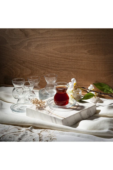 Paşabahçe etnik 12 parça çay seti takımı - çay bardağı takımı seti 96575 ürün görseli 1
